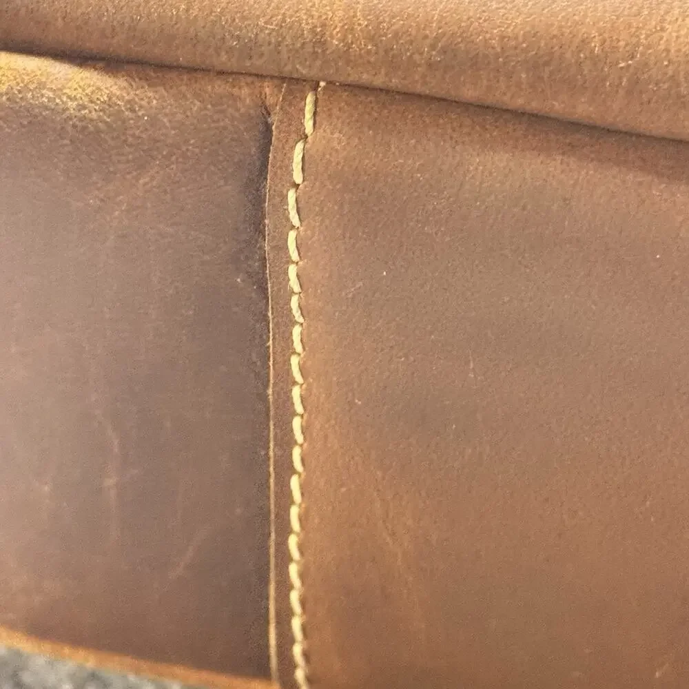 Vintage Brown Leather Messenger Laptop Briefcase Satchel Crossbody Work Bag 16”